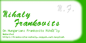 mihaly frankovits business card